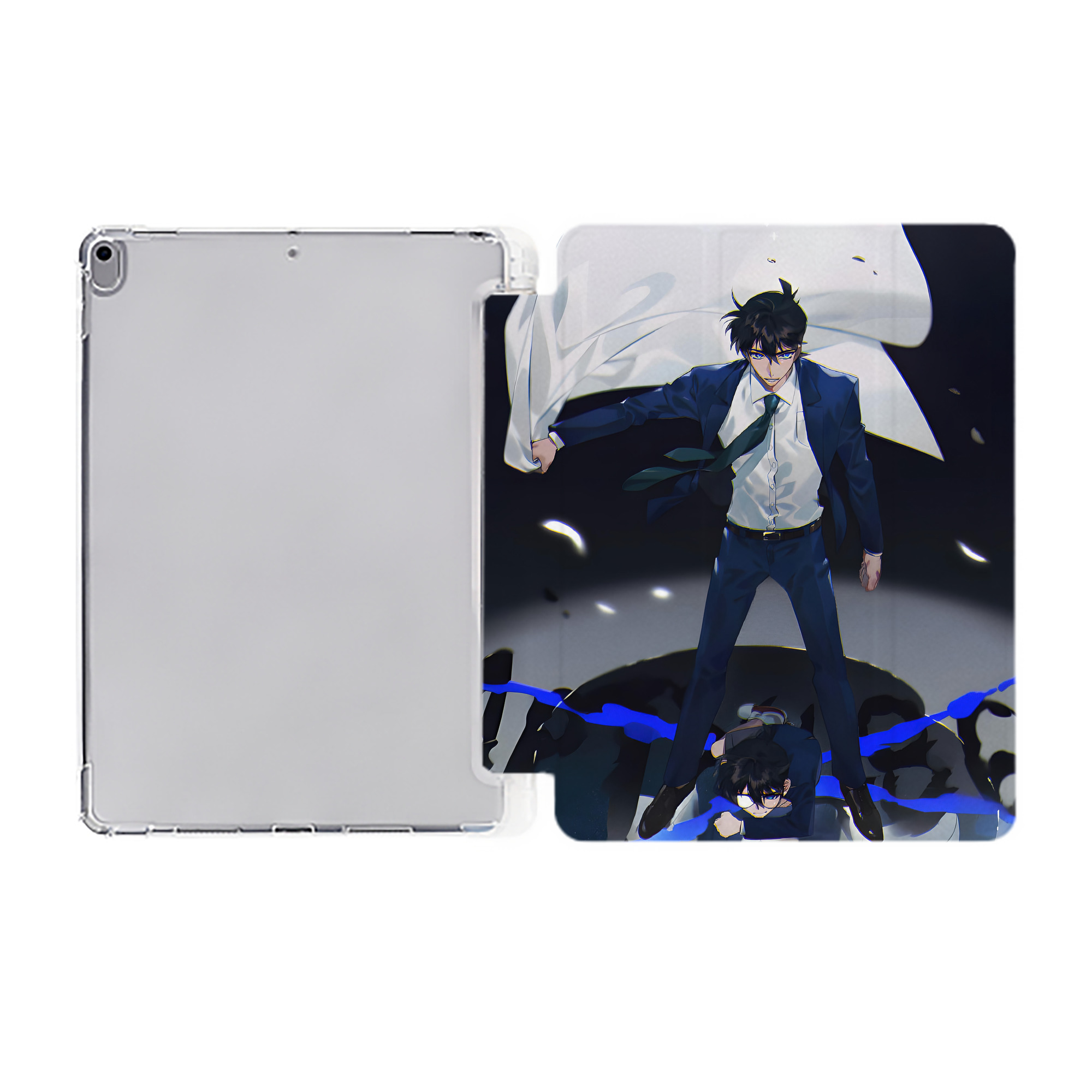 （画像用） 名探偵コナン Detective Conan IPad ケース ペン収納付き 三つ折りスタンド PUレザー×シリコン 対応機種9.5/10.5/10.9インチ